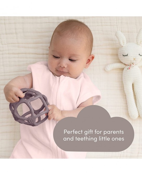 Sleeping Baby Teether - Multi Textured Non-Toxic Silicone - BPA-Free - Dark Purple Ball $16.35 Baby Teether Toys
