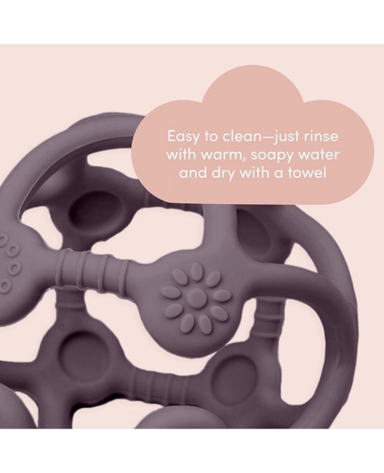 Sleeping Baby Teether - Multi Textured Non-Toxic Silicone - BPA-Free - Dark Purple Ball $16.35 Baby Teether Toys