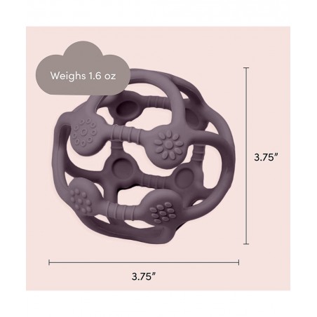 Sleeping Baby Teether - Multi Textured Non-Toxic Silicone - BPA-Free - Dark Purple Ball $16.35 Baby Teether Toys