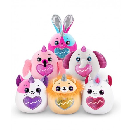 Eggzania Surprise Mania Series 1 (Unicorn) by ZURU Collectible Plush Stuffed Animal Surprise Eggs 5 Mini Eggs Stickers DIY Je...