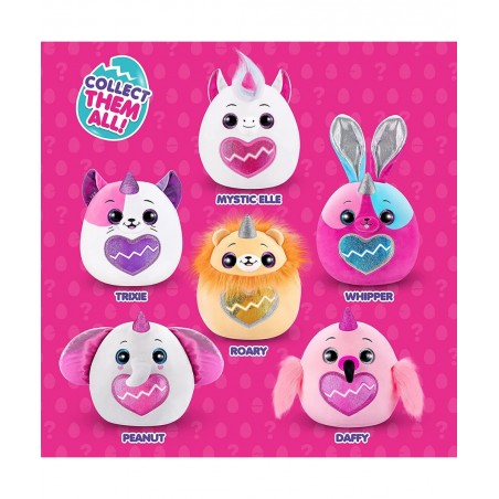 Eggzania Surprise Mania Series 1 (Unicorn) by ZURU Collectible Plush Stuffed Animal Surprise Eggs 5 Mini Eggs Stickers DIY Je...
