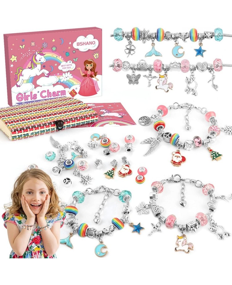 Unicorn Gifts for Girls Jewelry Making Kit - Kids Toys Arts Crafts for Kids Age 6 7 8 9 10+ Year Old Charm Bracelet Making Su...