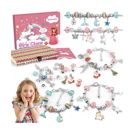 Unicorn Gifts for Girls Jewelry Making Kit - Kids Toys Arts Crafts for Kids Age 6 7 8 9 10+ Year Old Charm Bracelet Making Su...