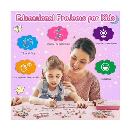 Unicorn Gifts for Girls Jewelry Making Kit - Kids Toys Arts Crafts for Kids Age 6 7 8 9 10+ Year Old Charm Bracelet Making Su...