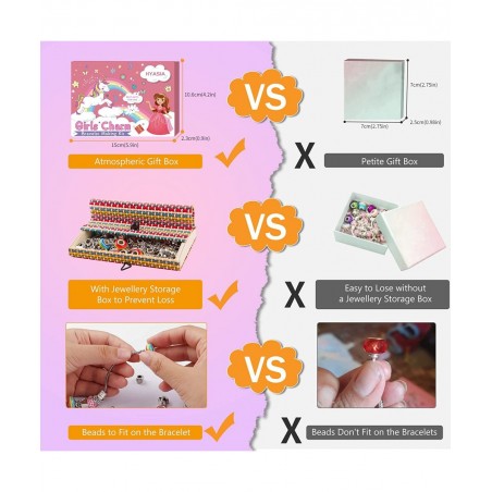 Unicorn Gifts for Girls Jewelry Making Kit - Kids Toys Arts Crafts for Kids Age 6 7 8 9 10+ Year Old Charm Bracelet Making Su...
