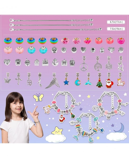 Unicorn Gifts for Girls Jewelry Making Kit - Kids Toys Arts Crafts for Kids Age 6 7 8 9 10+ Year Old Charm Bracelet Making Su...