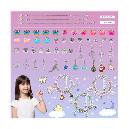Unicorn Gifts for Girls Jewelry Making Kit - Kids Toys Arts Crafts for Kids Age 6 7 8 9 10+ Year Old Charm Bracelet Making Su...