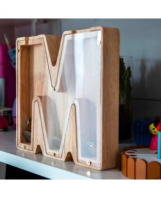 Personalized Letter Wood Piggy Bank Alphabet Piggy Bank for Kids Alphabet Letter Storage Tank Personalized Letters Coin Bank ...