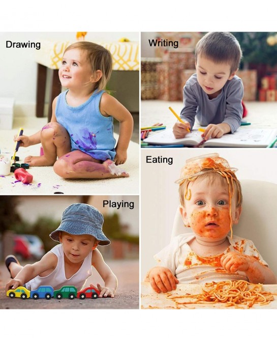 Smock for Kids Sunflower Flowers Blue Butterflies Long Sleeve Kids Art Smock Paint Aprons with Pockets for Age 4-6 Years $23....