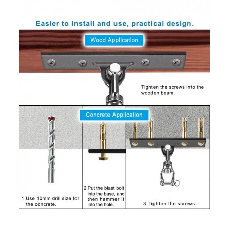 Heavy Duty Swing Hanger Swing Set Accessorie for Indoor Outdoor Playground Porch Swing Hanging Kit for Wooden and Concrete Se...