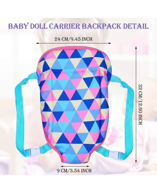 2 Pieces Baby Doll Carrier Backpacks Doll Portable Bags Doll Carrier Front Storage Bags with Straps Doll Accessories Fit for ...
