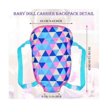 2 Pieces Baby Doll Carrier Backpacks Doll Portable Bags Doll Carrier Front Storage Bags with Straps Doll Accessories Fit for ...