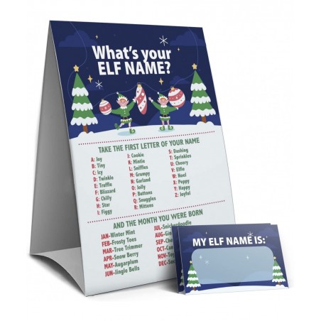 Christmas Games Sign - What's Your Elf Name Game Christmas games for families Christmas Party Games Holiday games（25C） $28.22...
