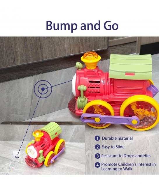 Bubble Lawn Mower Bubble Train Toys Bubble Machine Fun Bubbles Blowing with Colorful Lights Music Outdoor Car Push Toys Chris...