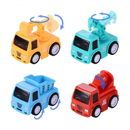 8 Pack Mini Cars Toys for Toddlers 2 3 Years Old Boys with Play Mat Friction Powered Construction Truck Toys for 2 Year Old B...