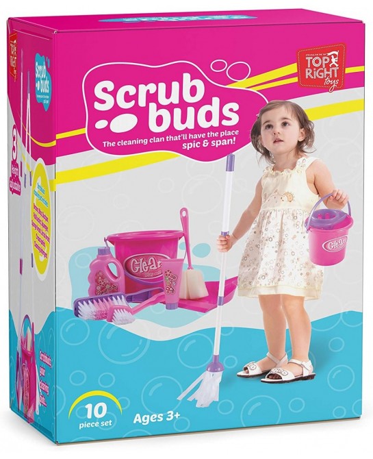 Kids Cleaning Set for Toddlers Pretend Play Broom Set with 28" Adjustable Extra Tall Broom Mop and Squeegee with 10 Accessori...