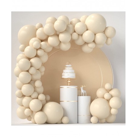 Ivory White Balloons 84 pcs Cream White Balloons Garland Arch Kit 5 inch +12 inch +18 inch Nude Balloons Happy Birthday Ballo...