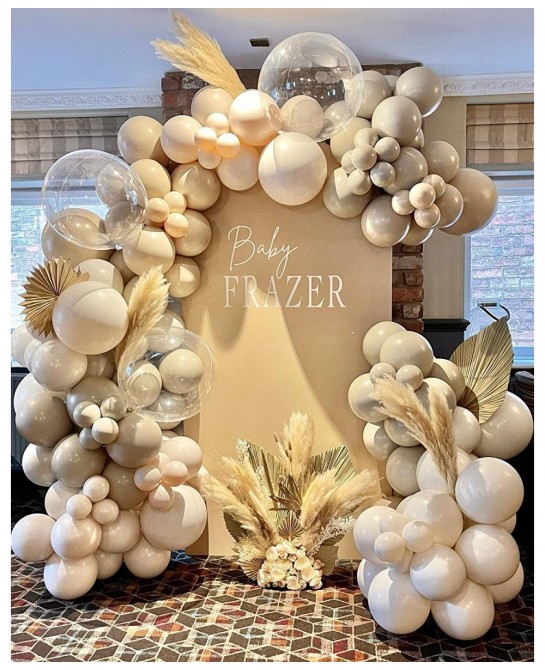 Ivory White Balloons 84 pcs Cream White Balloons Garland Arch Kit 5 inch +12 inch +18 inch Nude Balloons Happy Birthday Ballo...