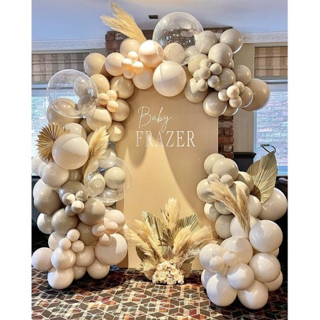 Ivory White Balloons 84 pcs Cream White Balloons Garland Arch Kit 5 inch +12 inch +18 inch Nude Balloons Happy Birthday Ballo...