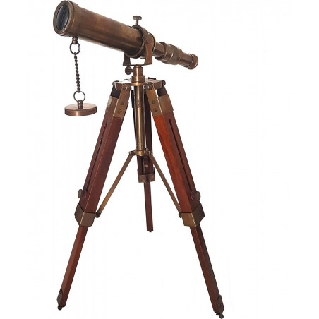 Antique Telescope with Tripod Vintage Brass décor Table Top Wooden Nautical Maritime Home Office $83.86 Children's Optics