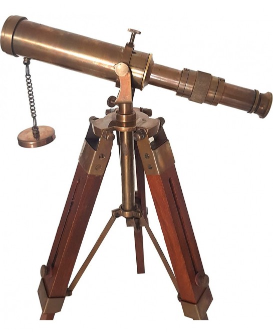 Antique Telescope with Tripod Vintage Brass décor Table Top Wooden Nautical Maritime Home Office $83.86 Children's Optics
