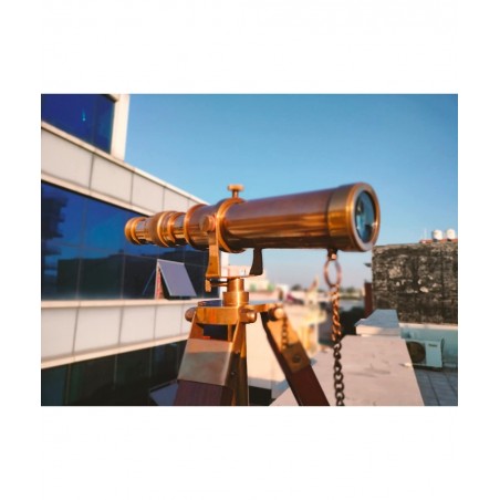 Antique Telescope with Tripod Vintage Brass décor Table Top Wooden Nautical Maritime Home Office $83.86 Children's Optics