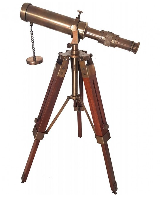 Antique Telescope with Tripod Vintage Brass décor Table Top Wooden Nautical Maritime Home Office $83.86 Children's Optics