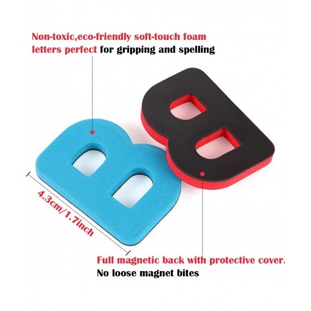 253 PCS Magnetic Letters and Numbers Kit with Double-Sided Magnetic Board and Storage Box Foam Alphabet ABC Refrigerator Magn...