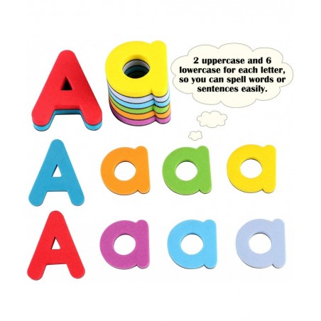 253 PCS Magnetic Letters and Numbers Kit with Double-Sided Magnetic Board and Storage Box Foam Alphabet ABC Refrigerator Magn...