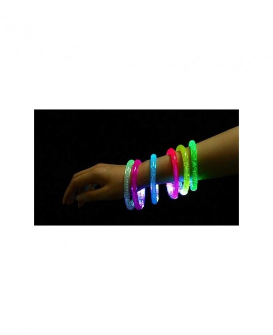 25 Glow LED Bracelet Wristbands Light Up Glow in The Dark Party Favors Supplies Concerts Birthday 4th of July New Years Eve W...