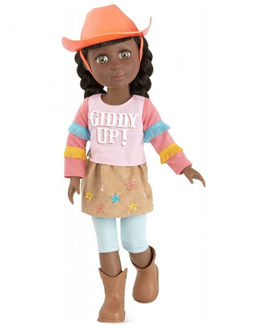 – Jolie14-inch Poseable Equestrian Doll – Brown Hair & Green Eyes — Horseback Riding Outfit Cowgirl Hat and Boots – Toys Clot...
