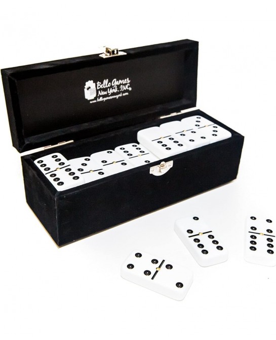 New York's Garment District Double Six White Professional Jumbo Size Tournament Dominoes Set with Spinners $100.81 Domino & T...