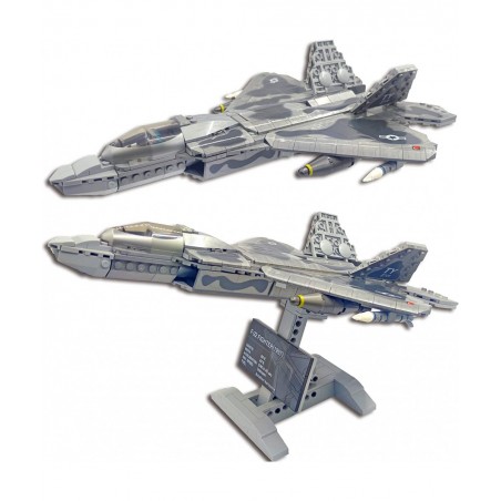 Military Building Blocks Sets 626 Pieces F22 Raptor Fighter Jet Plane Stem Building Toys for Boys Age 8-12 10015 F22 Raptors ...