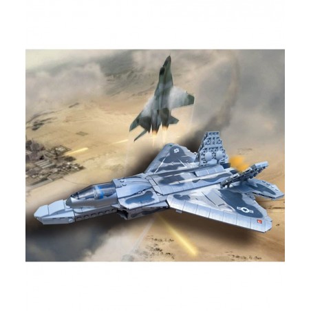 Military Building Blocks Sets 626 Pieces F22 Raptor Fighter Jet Plane Stem Building Toys for Boys Age 8-12 10015 F22 Raptors ...