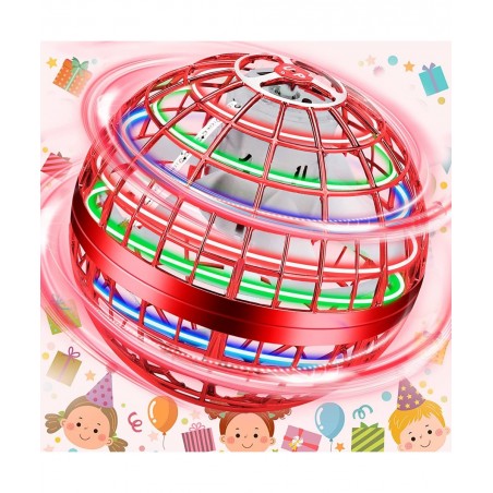 Flying Orb Hover Ball Toy Manual Flying Ball Drone Toy Flying Ball with 360° Rotating LED Lights Indoor Outdoor Boomerang Fly...