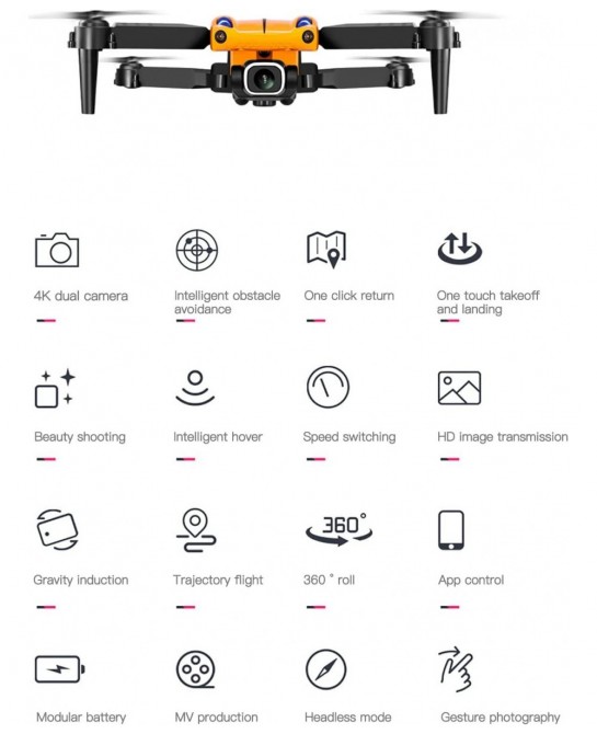 Mini Drone with 4K Dual Camera for Adults - KY907 RC Foldable Quadcopter Altitude Hold 3D Flips and Headless Mode One Key Sta...