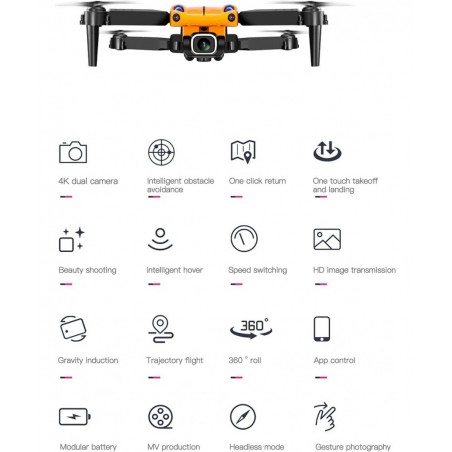 Mini Drone with 4K Dual Camera for Adults - KY907 RC Foldable Quadcopter Altitude Hold 3D Flips and Headless Mode One Key Sta...