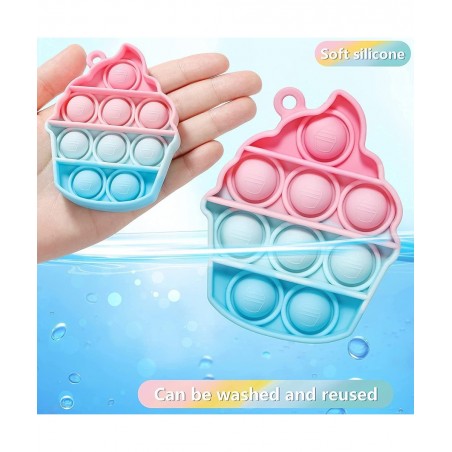 Pineapple Stitch Push Pop Bubble Fidget Sensory Toys Keychains 4 Pack Mini Popper Stress Reliever Silicone Squeeze Toy Keycha...