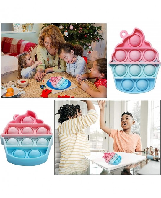 Pineapple Stitch Push Pop Bubble Fidget Sensory Toys Keychains 4 Pack Mini Popper Stress Reliever Silicone Squeeze Toy Keycha...