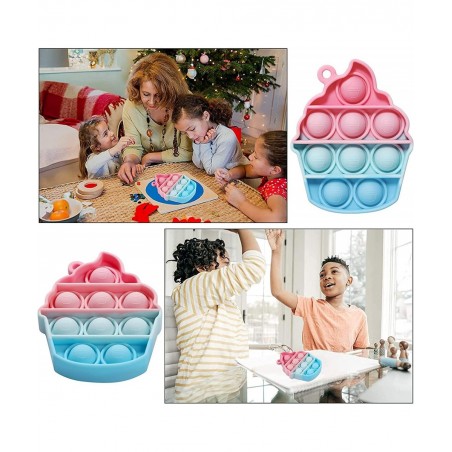 Pineapple Stitch Push Pop Bubble Fidget Sensory Toys Keychains 4 Pack Mini Popper Stress Reliever Silicone Squeeze Toy Keycha...