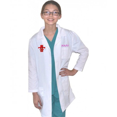 Custom Kids Veterinarian Lab Coat Cat Dog Embroidery Design $24.97 Kids' Costumes