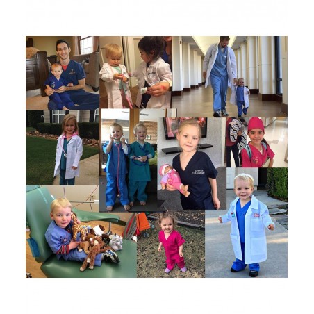 Custom Kids Veterinarian Lab Coat Cat Dog Embroidery Design $24.97 Kids' Costumes