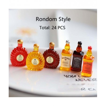 24PCS Miniature Mini Beer Drinks Decoration Dollhouse Glass Mixed Wine Resin Sets Simulation Instant Model Scene Tableware Do...