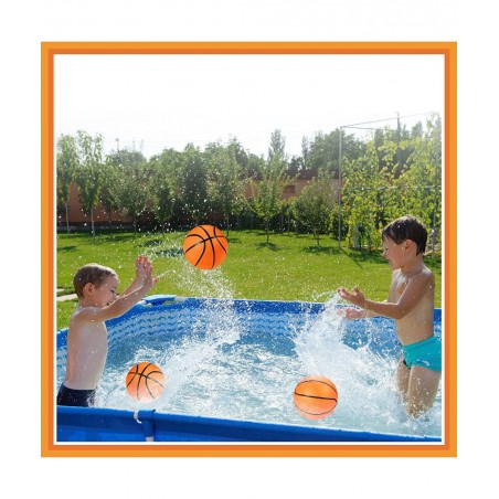 9 Pieces Toy Basketball Set Inflatable 6 Inch Miniature Basketball with 1 Pump and 1 White Red Basketball Storage Bag PVC Out...