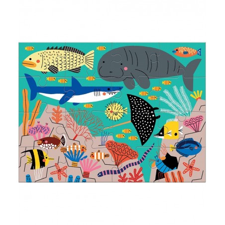 Oceans of The World Level Up! Puzzle Set from Mudpuppy Includes 4 Jigsaw Puzzles with 16 – 28 Pieces Features Beautifully Ill...