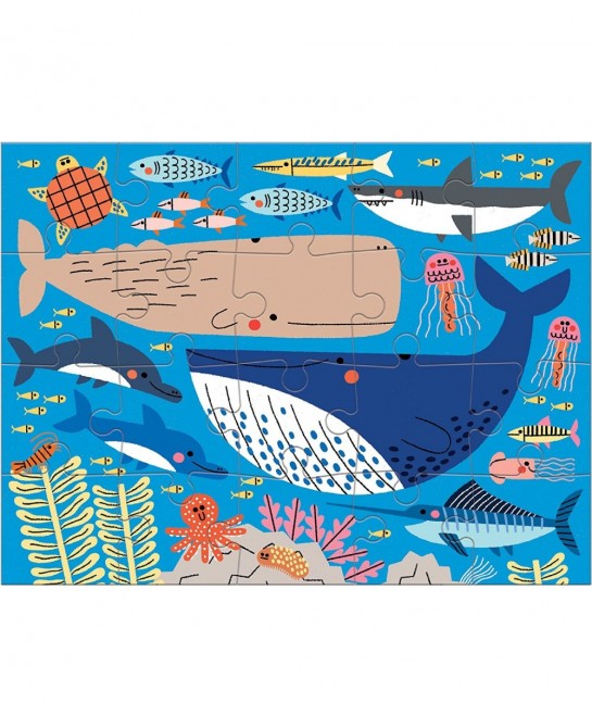 Oceans of The World Level Up! Puzzle Set from Mudpuppy Includes 4 Jigsaw Puzzles with 16 – 28 Pieces Features Beautifully Ill...