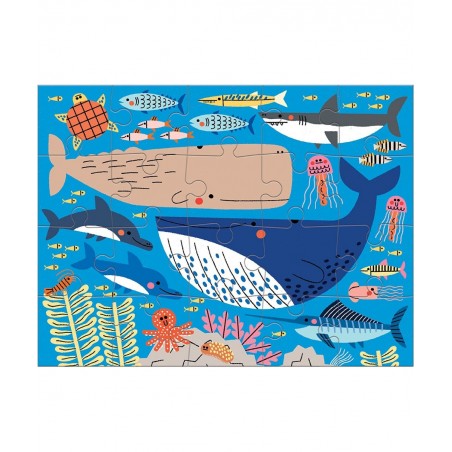 Oceans of The World Level Up! Puzzle Set from Mudpuppy Includes 4 Jigsaw Puzzles with 16 – 28 Pieces Features Beautifully Ill...