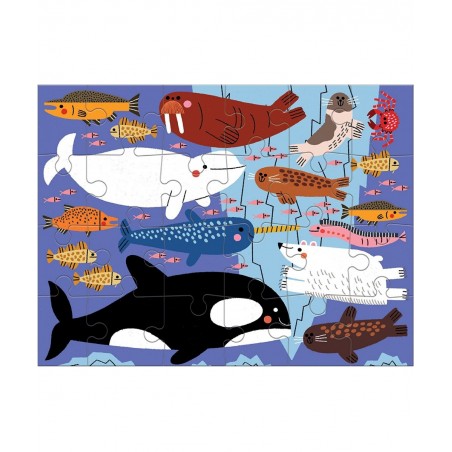 Oceans of The World Level Up! Puzzle Set from Mudpuppy Includes 4 Jigsaw Puzzles with 16 – 28 Pieces Features Beautifully Ill...