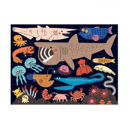 Oceans of The World Level Up! Puzzle Set from Mudpuppy Includes 4 Jigsaw Puzzles with 16 – 28 Pieces Features Beautifully Ill...