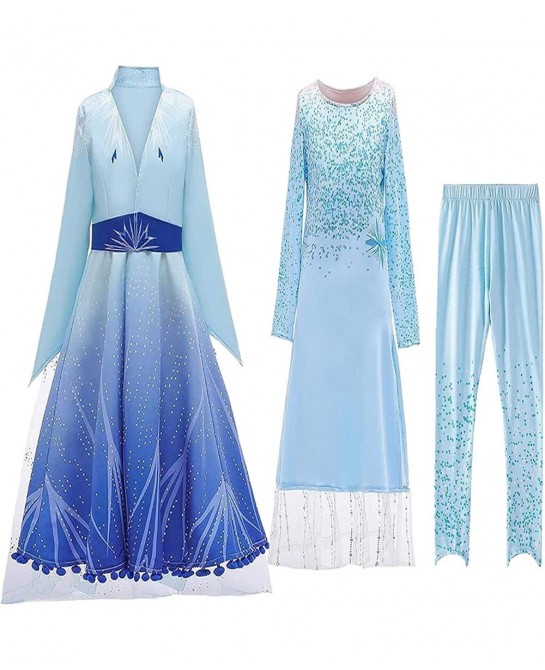 Princess Dress for Girls Birthday Dress Up for Little Girls Halloween Carnival Party Cosplay Fancy Costumes 3PCS Outfit Blue ...